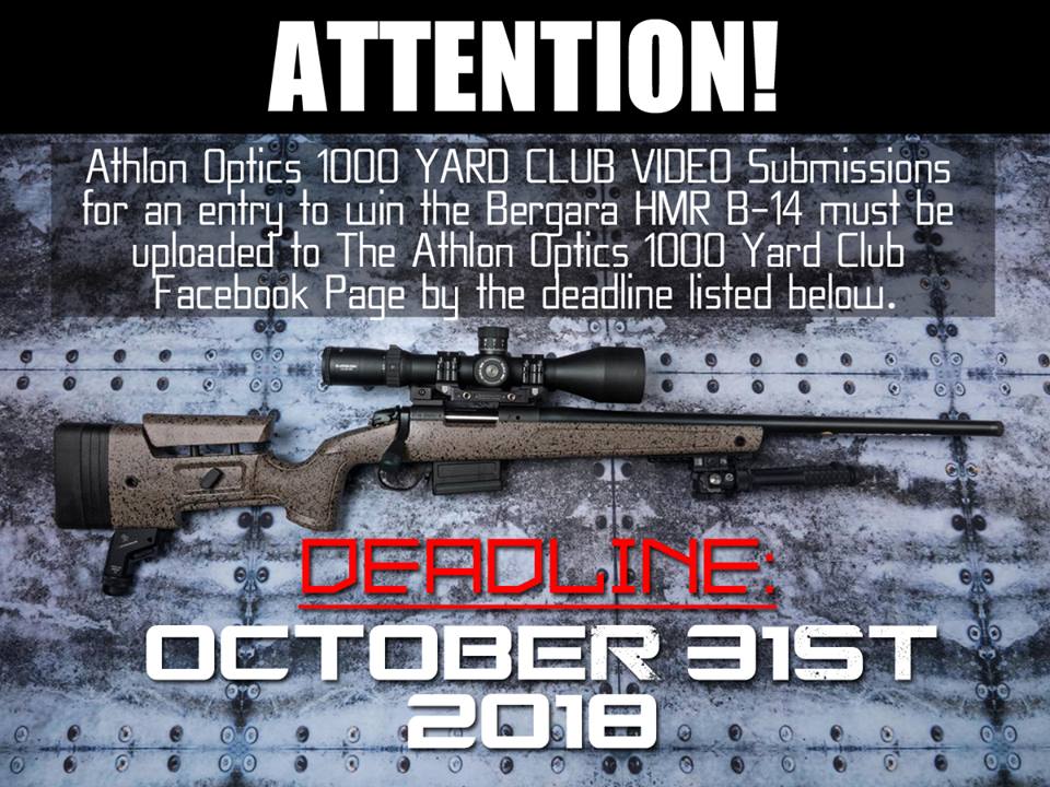 1000 yard club deadline for october give away
